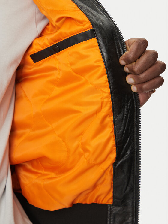 Alpha Industries Alpha Industries Μπουφάν δερμάτινο Ma-1 156141 Μαύρο Regular Fit