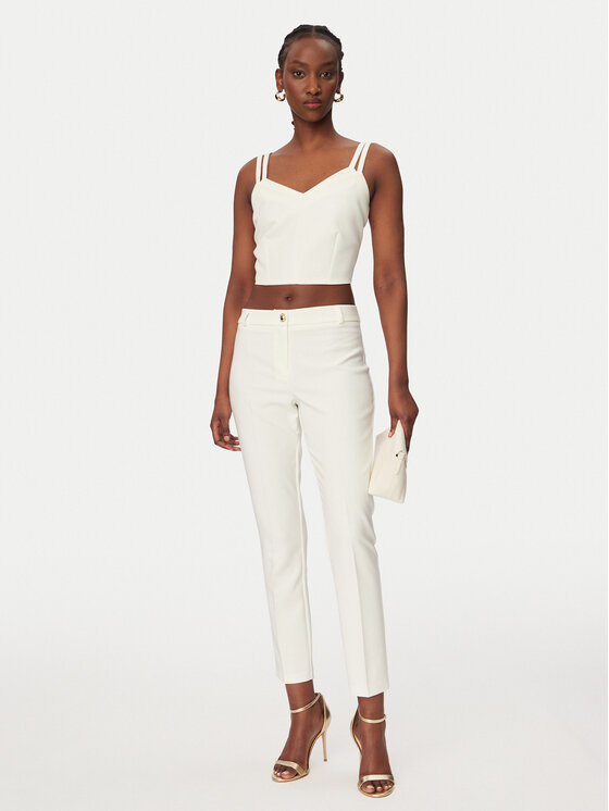 Rinascimento Rinascimento Auduma bikses CFC0128650003 Balts Regular Fit