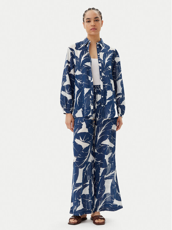 Gaudi Gaudi Spodnie materiałowe 511FD25012 Granatowy Relaxed Fit