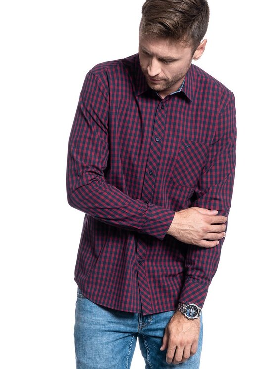 Mustang Mustang Camicia CLEMENS VICHY CHECK Blu Regular Fit