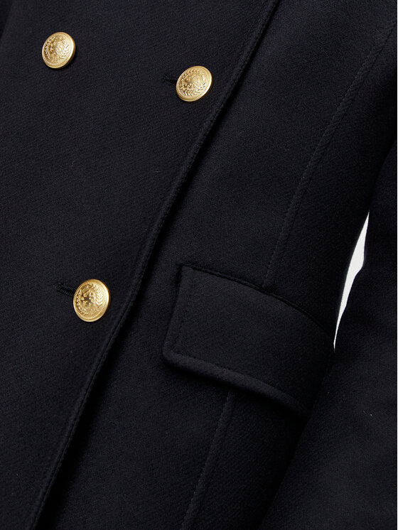 Tommy Hilfiger Tommy Hilfiger Gyapjú kabát WW0WW42732 Sötétkék Regular Fit