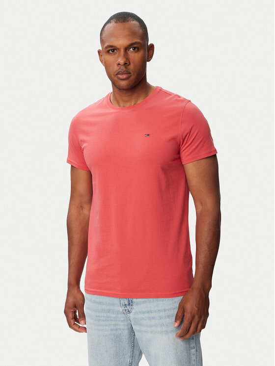 Tommy Jeans Tricou DM0DM04411 Roșu Slim Fit