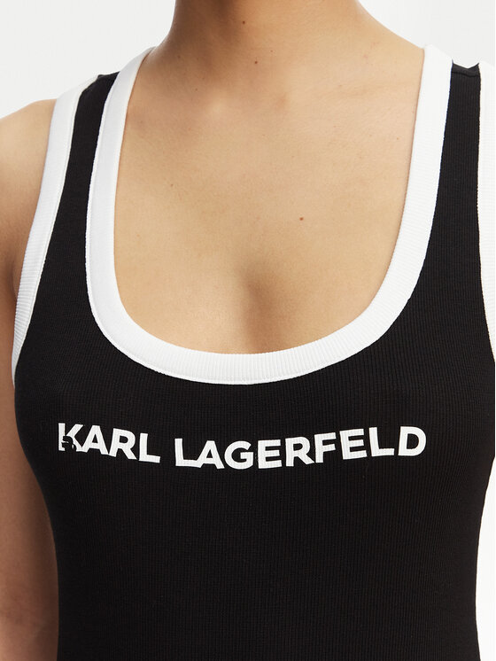 KARL LAGERFELD KARL LAGERFELD Kleid für den Alltag B2W46087 Schwarz Slim Fit