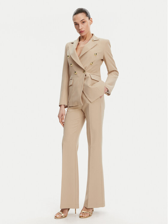 Maryley Maryley Штани з тканини 25EB587/43PG Бежевий Regular Fit