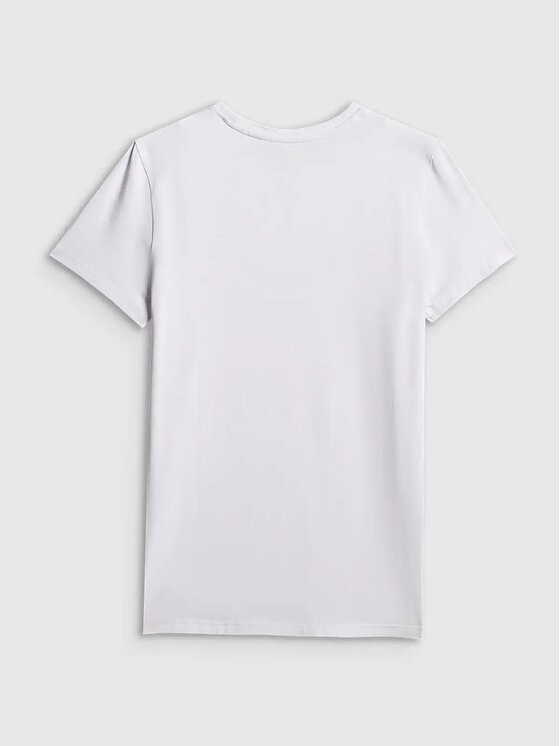 4F 4F T-Shirt 4FWMM00TTSHM3340-10S Biały Regular Fit