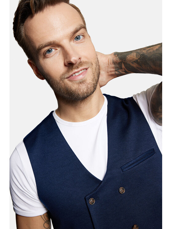 Lancerto Lancerto Kamizelka Ardales KA131123000017 Granatowy Slim Fit