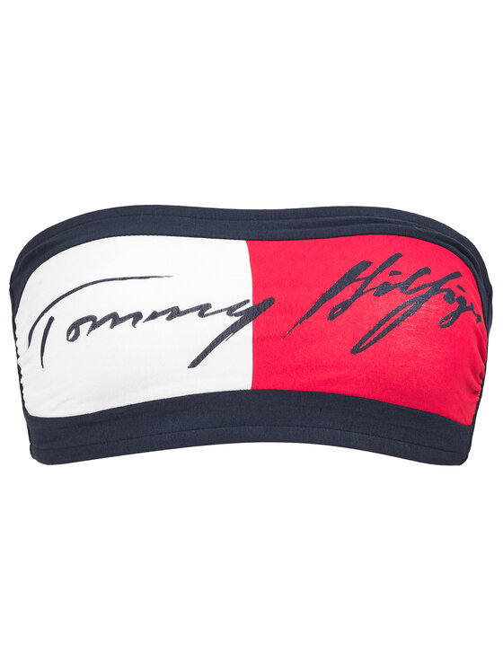 Tommy Hilfiger Tommy Hilfiger Bikinio viršus Bandeau Signa Ture UW0UW02245 Spalvota