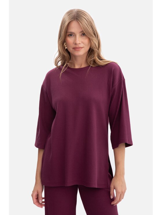 BeWear BeWear Bluzka b301 Fioletowy Baggy Fit