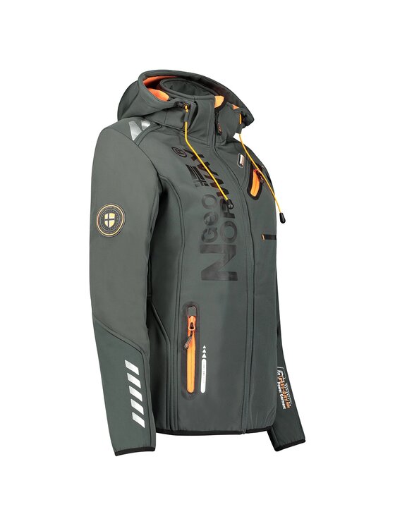 Geographical Norway Geographical Norway Kurtka softshell WU8184F/GNO-Dark Grey / Orange Szary Regular Fit