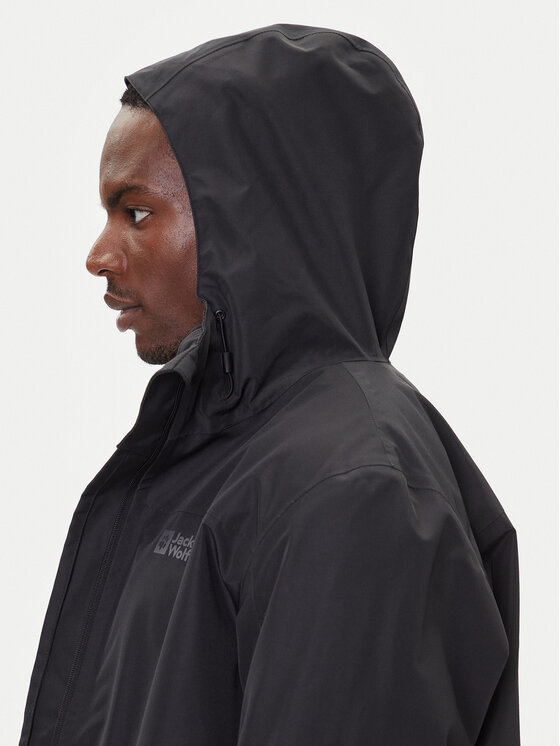 Jack Wolfskin Jack Wolfskin Outdoor kabát Taubenberg 3in1 1115311 Fekete Regular Fit