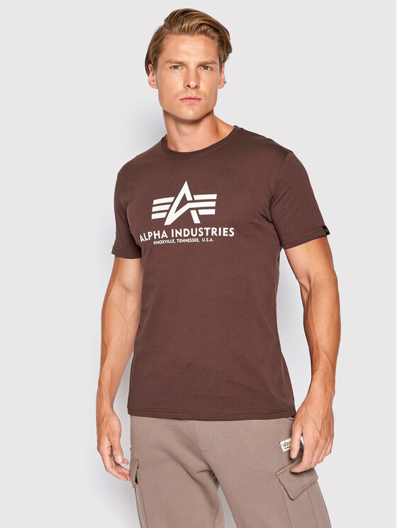 Alpha Industries Alpha Industries Majica Basic 100501 Rjava Regular Fit