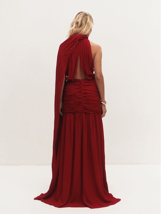 Le Collet Le Collet Sukienka wieczorowa LIRE Czerwony Flare Fit