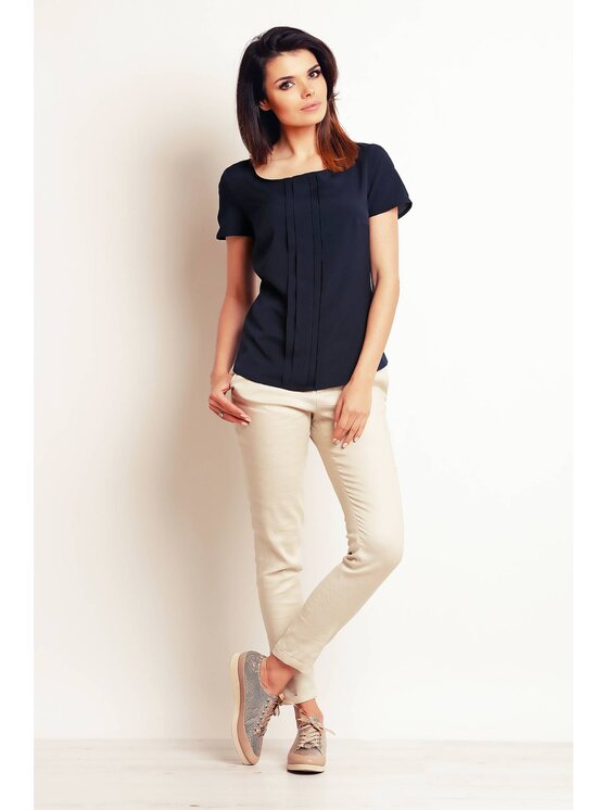 Infinite You Infinite You Bluzka M098 Granatowy Basic Fit