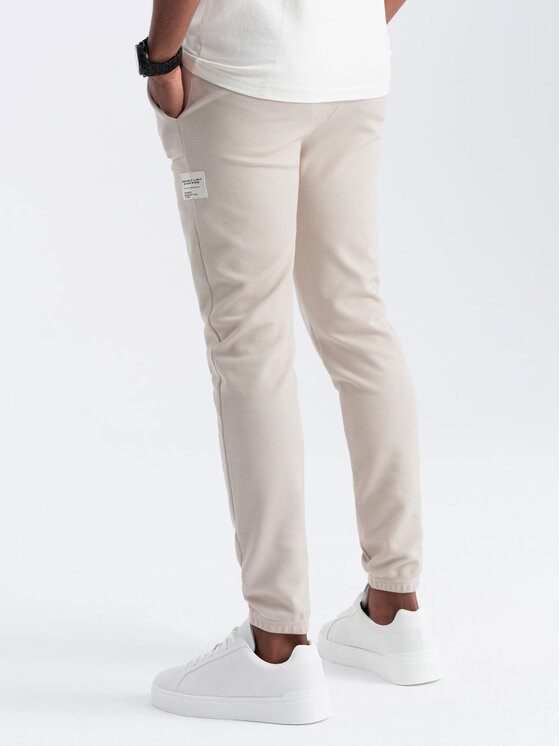 Ombre Ombre Teplákové kalhoty OM-PASK-0211 Béžová Regular Fit
