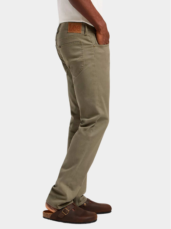 Lee Lee Spodnie materiałowe DAREN ZIP FLY Zielony Straight Fit