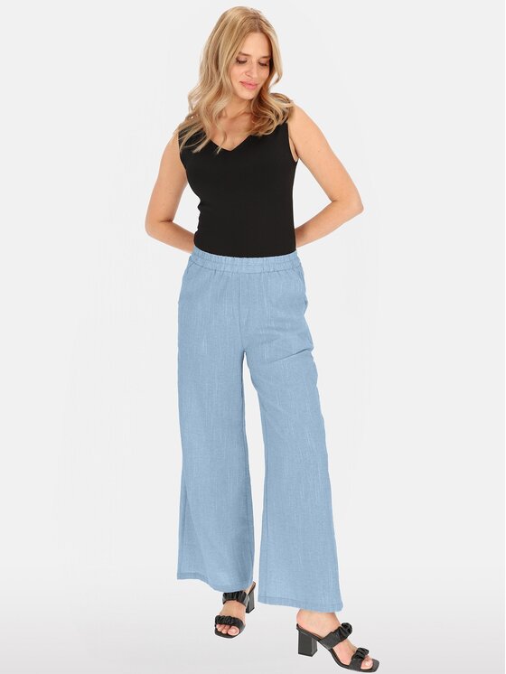 Perso Perso Spodnie damskie PTE252689F Błękitny Regular Fit