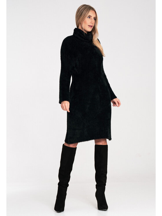FIGL FIGL Sukienka dzianinowa M1096 Czarny Fitted Fit