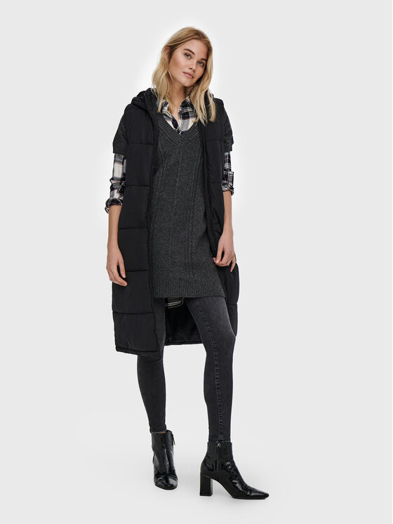 ONLY ONLY Αμάνικο Μπουφάν Alina 15241995 Μαύρο Regular Fit