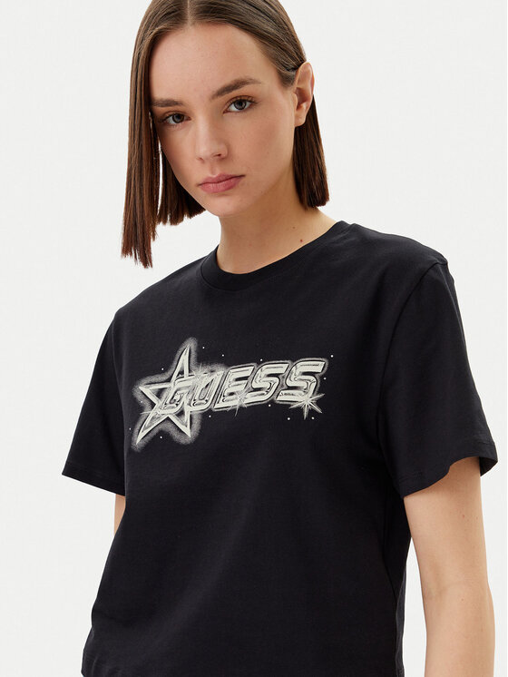 Guess Guess T-Shirt V5GI12 K9RM1 Czarny Boxy Fit