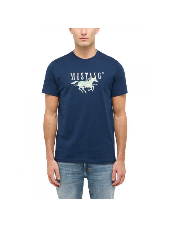 Mustang Mustang T-Shirt Style Austin Niebieski Regular Fit