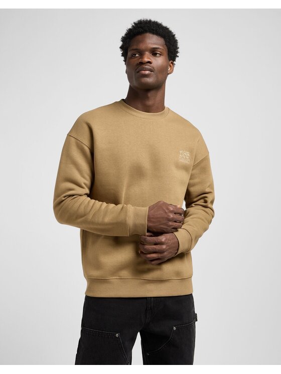 Lee Lee Bluza WW ESSENTIAL CREW Beżowy Relaxed Fit