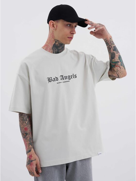 Machinist Machinist T-Shirt Koszulka Z Krótkim Rękawem Oversize Czarna Machinist Bad Angels S Szary Oversize