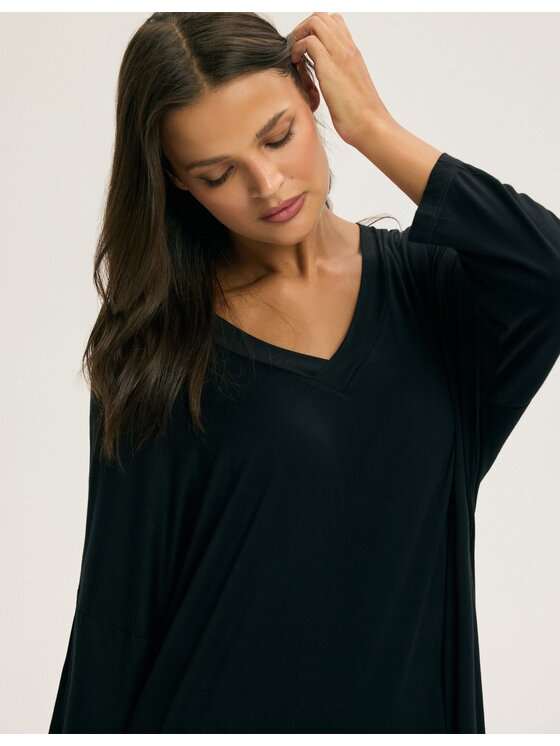 Esotiq Esotiq Koszula nocna 44096 Czarny Regular Fit