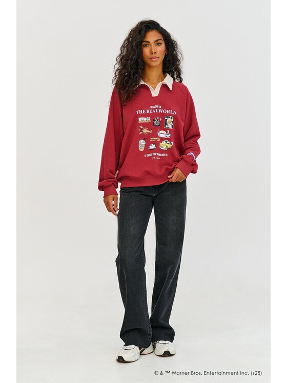 NAOKO NAOKO Bluza Gonna Love It! Bordowy Regular Fit