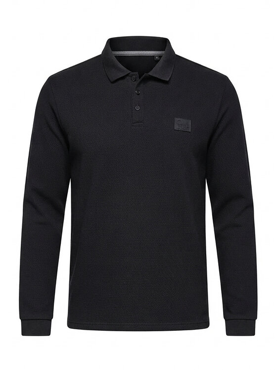 Ombre Ombre Polo L179 Czarny Regular Fit