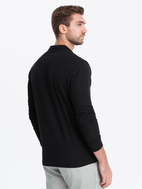 Ombre Ombre Longsleeve OM-POBL-0114 Czarny Fitting Fit