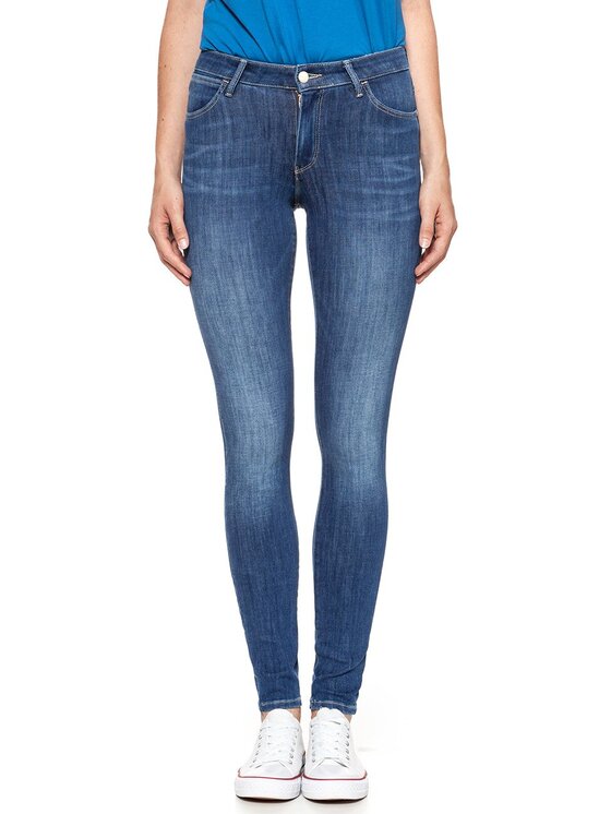 Wrangler Wrangler Jeansy SUPER SKINNY Niebieski Skinny Fit