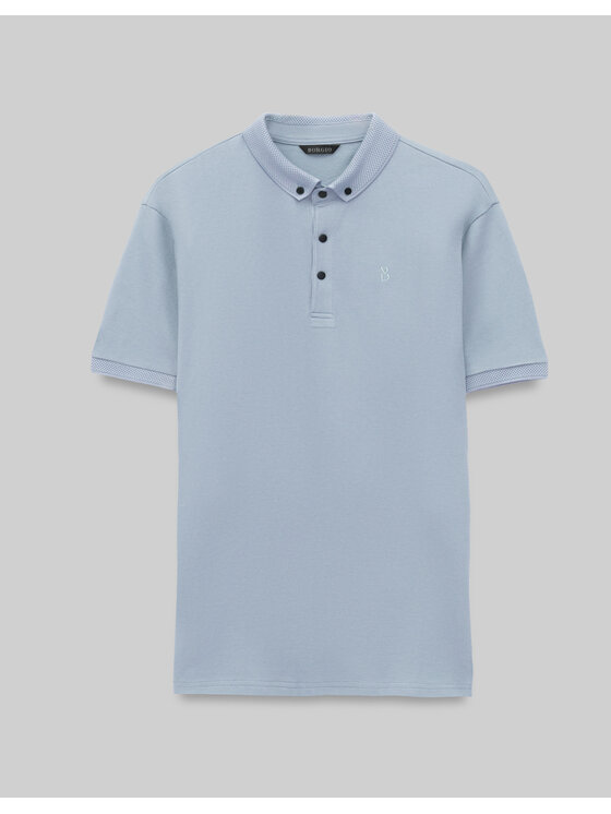 Borgio Borgio Polo Matteo 01 Niebieski Classic Fit