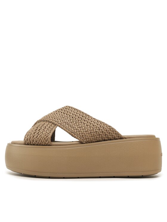 Calvin Klein Calvin Klein Šľapky Bubble Slide-Woven HW0HW01468 Hnedá