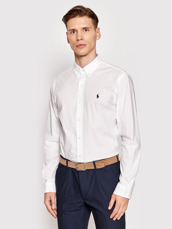 Polo Ralph Lauren Polo Ralph Lauren Риза 710832480002 Бял Slim Fit