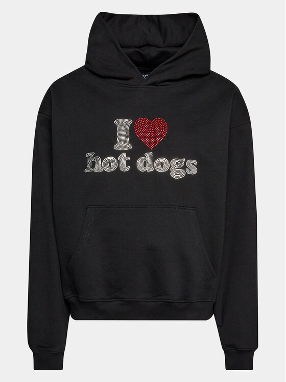 2005 2005 Mikina Unisex Hot Dogs Černá Oversize