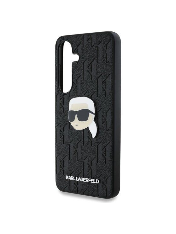 KARL LAGERFELD KARL LAGERFELD Etui na telefon Leather Monogram Pin Logo Karl Head Czarny