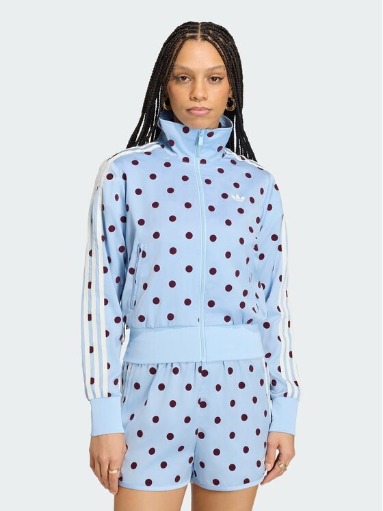 adidas adidas Bluza Satin Polka Dots Tt Track Top KV1167 Niebieski jasny Regular Fit