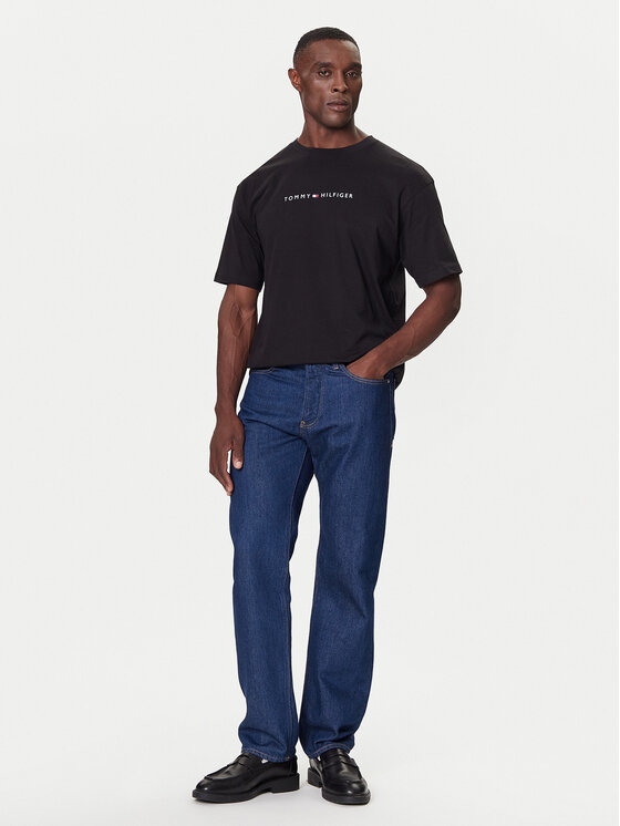 Tommy Hilfiger Tommy Hilfiger Marškinėliai UM0UM03685 Juoda Relaxed Fit