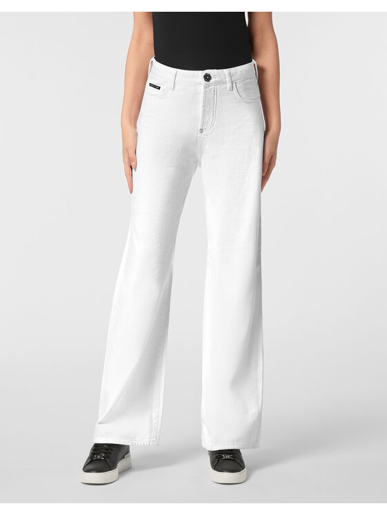PHILIPP PLEIN PHILIPP PLEIN Jeansy 24461 Biały Skater Fit