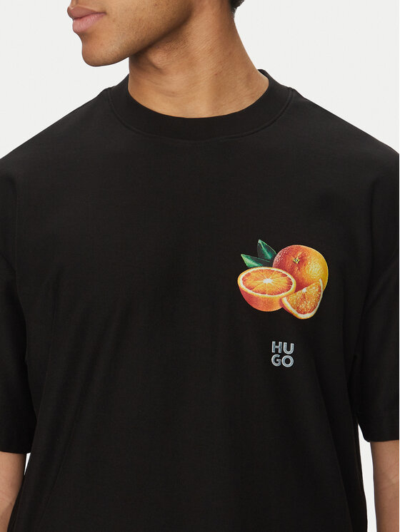 HUGO HUGO Футболка Dartiee 50537576 Чорний Oversize