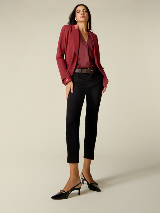 Oltre Oltre Pantaloni di tessuto P728R209292N033 Nero Skin Fit