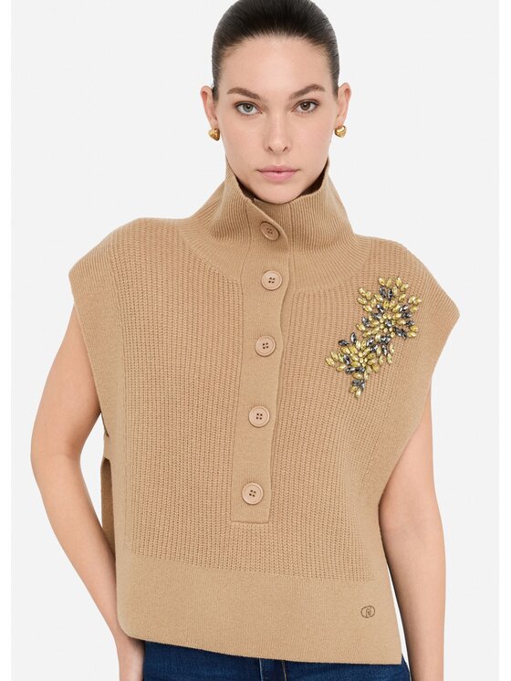 Liu Jo Liu Jo Maglione MF5058MS009L9007 Beige Regular Fit