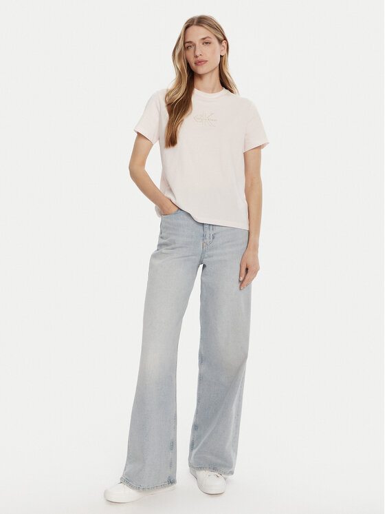 Calvin Klein Jeans Calvin Klein Jeans Тишърт Classic Monologo LV047D873G Розов Regular Fit