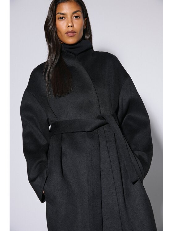 Estro Estro Cappotto di lana ER00120605 Nero Loose Fit
