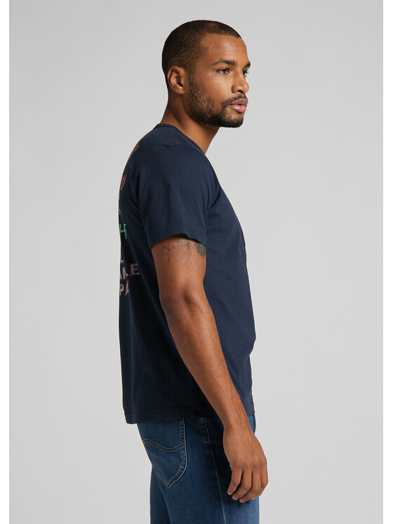Lee Lee T-Shirt SS POSTER TEE Niebieski Regular Fit