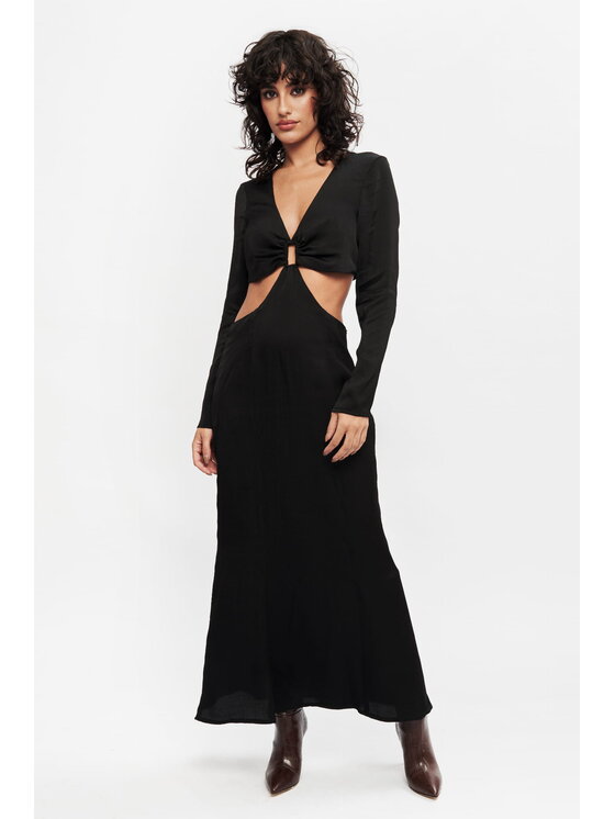 BENU BENU Sukienka wieczorowa Czarna Czarny Slim Fit