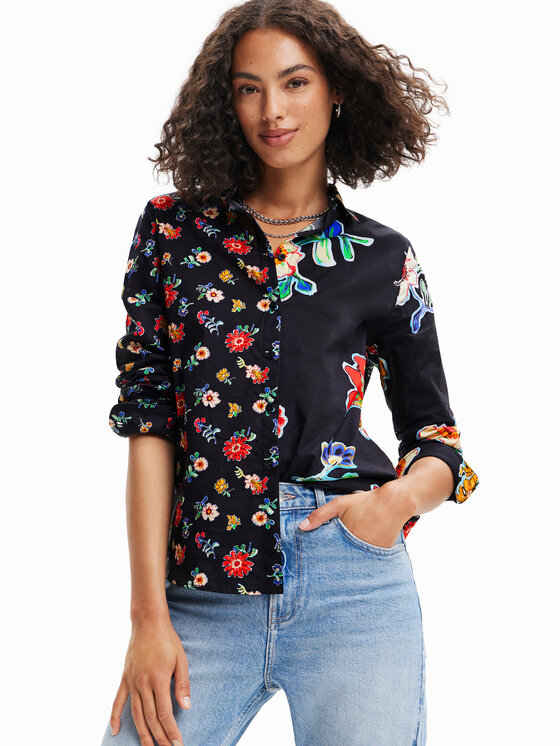 Desigual Desigual Särk Singapur 23SWCW36 Must Regular Fit