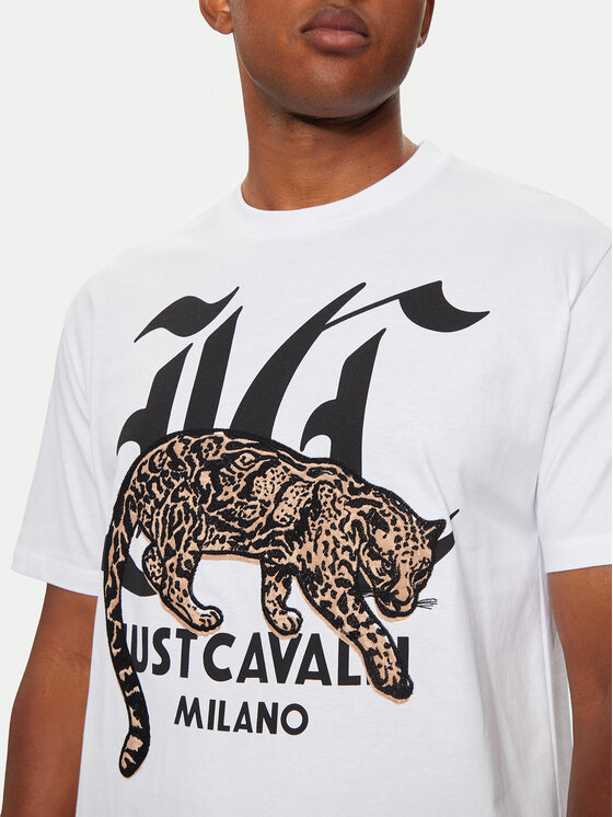 Just Cavalli Just Cavalli Тишърт 77OAHA02 Бял Regular Fit