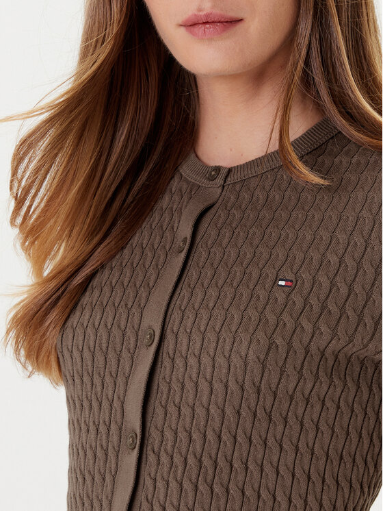 Tommy Hilfiger Tommy Hilfiger Кардиган WW0WW45707 Коричневий Slim Fit