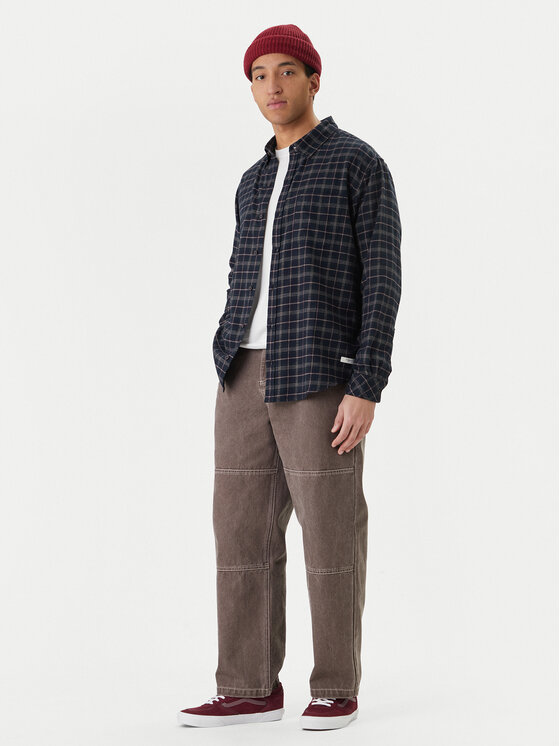 Element Element Koszula Button Down Regular Flannel ELYWT00183 Granatowy Regular Fit
